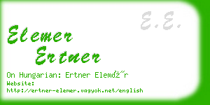 elemer ertner business card